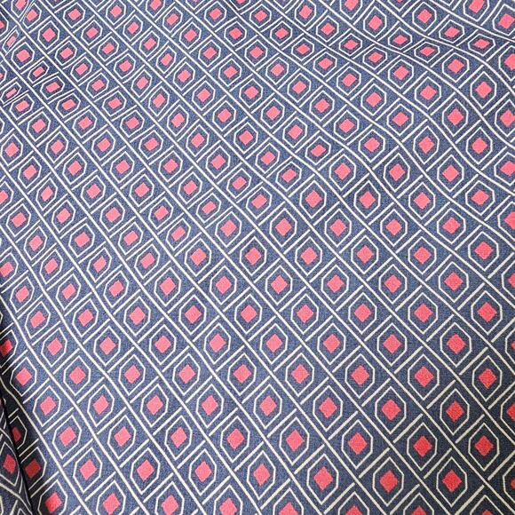 Bugatchi Mini Print Collared Button Up Blue Red Contrast Cuffs 100% Cotton - Picture 10 of 16